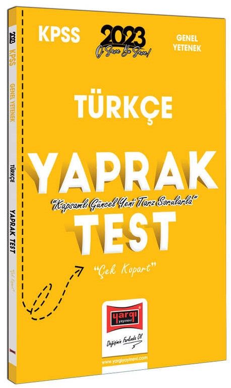 Yargı 2023 KPSS Türkçe Yaprak Test Çek Kopart Yargı Yayınları