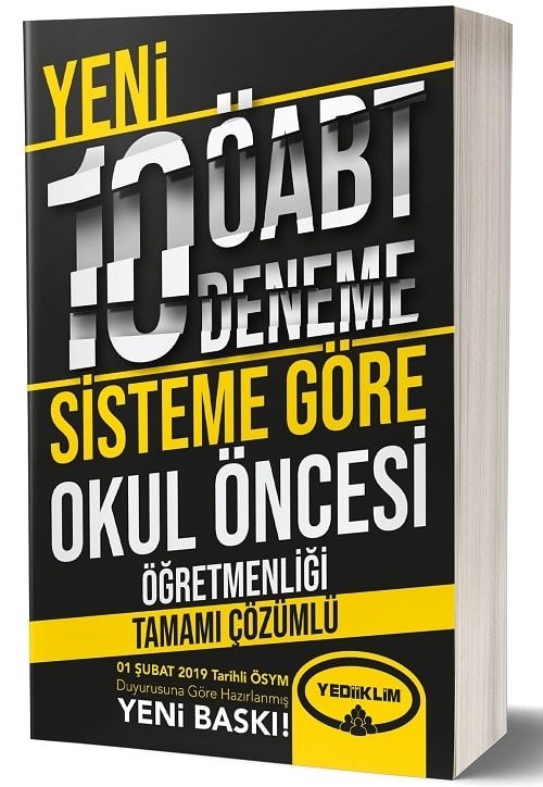 Yediiklim 2019 ÖABT Okul Öncesi Yeni Sistem 10 Deneme Çözümlü Yediiklim Yayınları