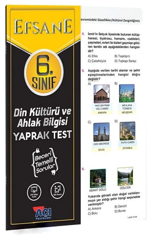 Efsane Yayınları 6. Sınıf Din Kültürü ve Ahlak Bilgisi Yaprak Test Efsane Yayınları