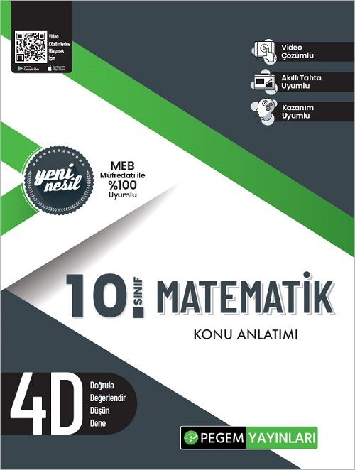 Pegem 10. Sınıf Matematik 4D Konu Anlatımı Pegem Akademi Yayınları