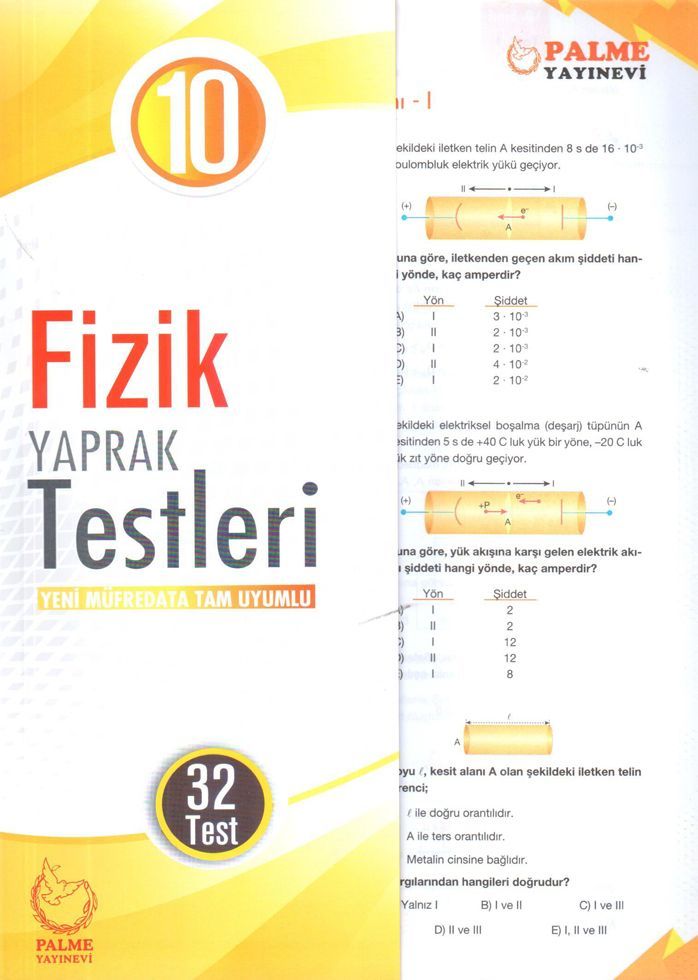 Palme 10. Sınıf Fizik 32 Yaprak Testleri Palme Yayınları