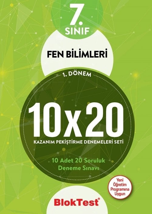 Blok Test 7. Sınıf 1. Dönem Fen Bilimleri 10x20 Deneme Blok Test Yayınları