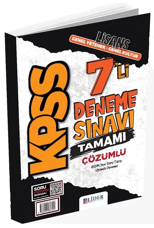 Lider KPSS Genel Yetenek Genel Kültür 7 Deneme Dijital Çözümlü Lider Yayınları