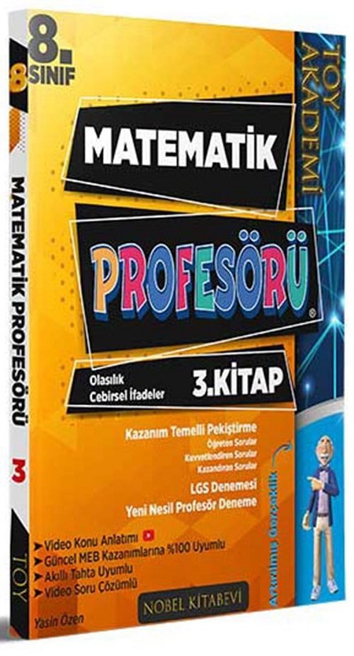 Toy Akademi 8. Sınıf Matematik Profesörü 3. Kitap Olasılık ve Cebirsel İfadeler Toy Akademi Yayınları