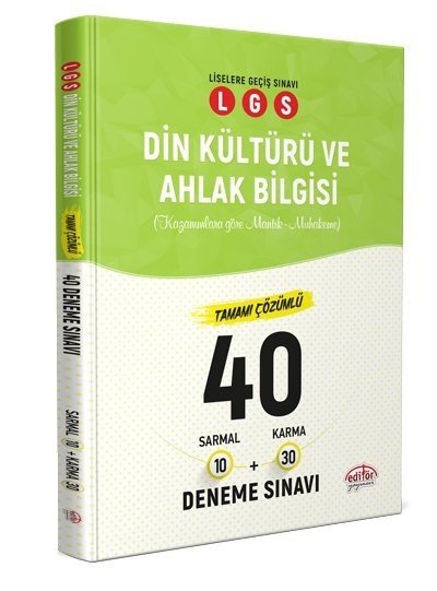 Editör LGS Din Kültürü ve Ahlak Bilgisi 40 Deneme Sınavı Editör Yayınları