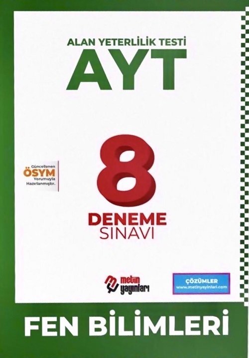 Metin YKS AYT Fen Bilimleri 8 Deneme Metin Yayınları