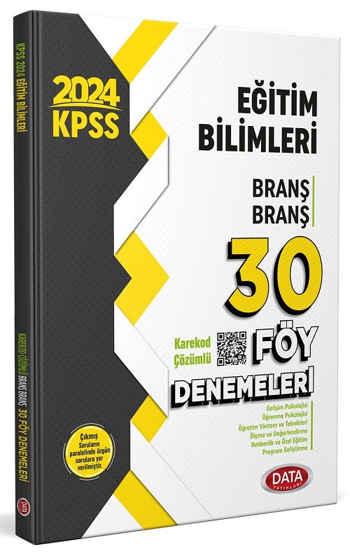 Data 2024 KPSS Eğitim Bilimleri Branş Branş 30 Föy Deneme Çözümlü Data Yayınları