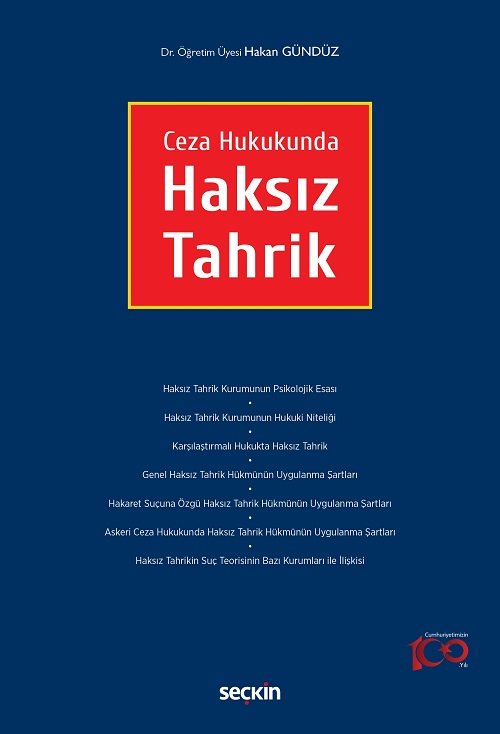 Seçkin Ceza Hukukunda Haksız Tahrik - Hakan Gündüz Seçkin Yayınları