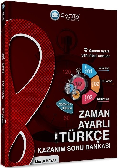 Çanta 8. Sınıf Türkçe Zaman Ayarlı Kazanım Soru Bankası Çanta Yayınları