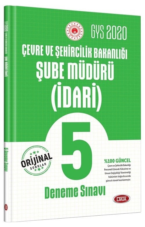 SÜPER FİYAT - Data 2020 GYS Çevre Şehircilik Bakanlığı Şube Müdürü (İdari) 5 Deneme Görevde Yükselme Data Yayınları