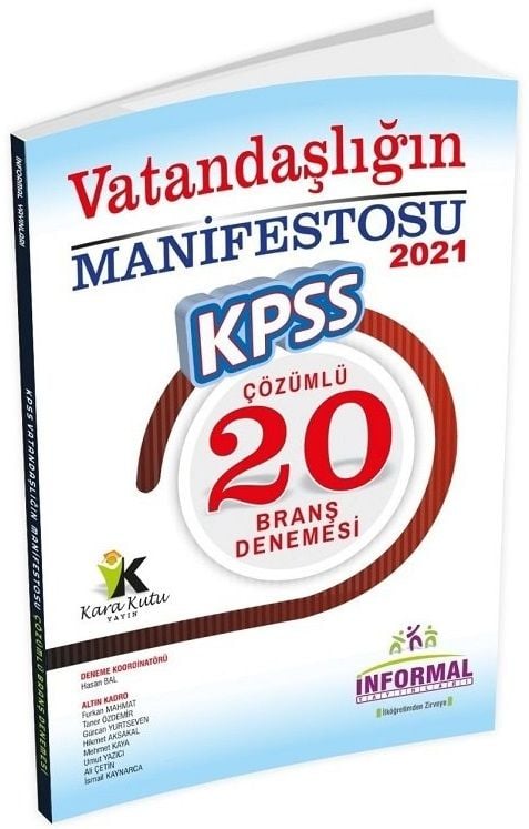 SÜPER FİYAT - İnformal 2021 KPSS Vatandaşlığın Manifestosu 20 Deneme Çözümlü İnformal Yayınları