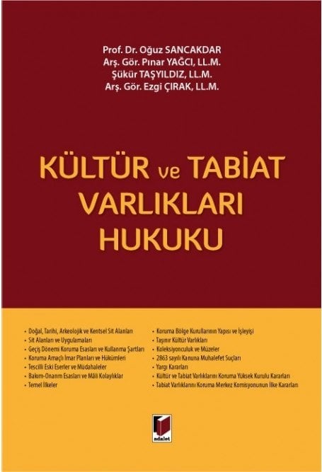 Adalet Kültür ve Tabiat Varlıkları Hukuku - Oğuz Sancakdar, Pınar Yağcı Adalet Yayınevi