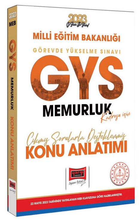 Yargı 2023 GYS MEB Milli Eğitim Bakanlığı Memurluk Konu Anlatımı Görevde Yükselme Yargı Yayınları