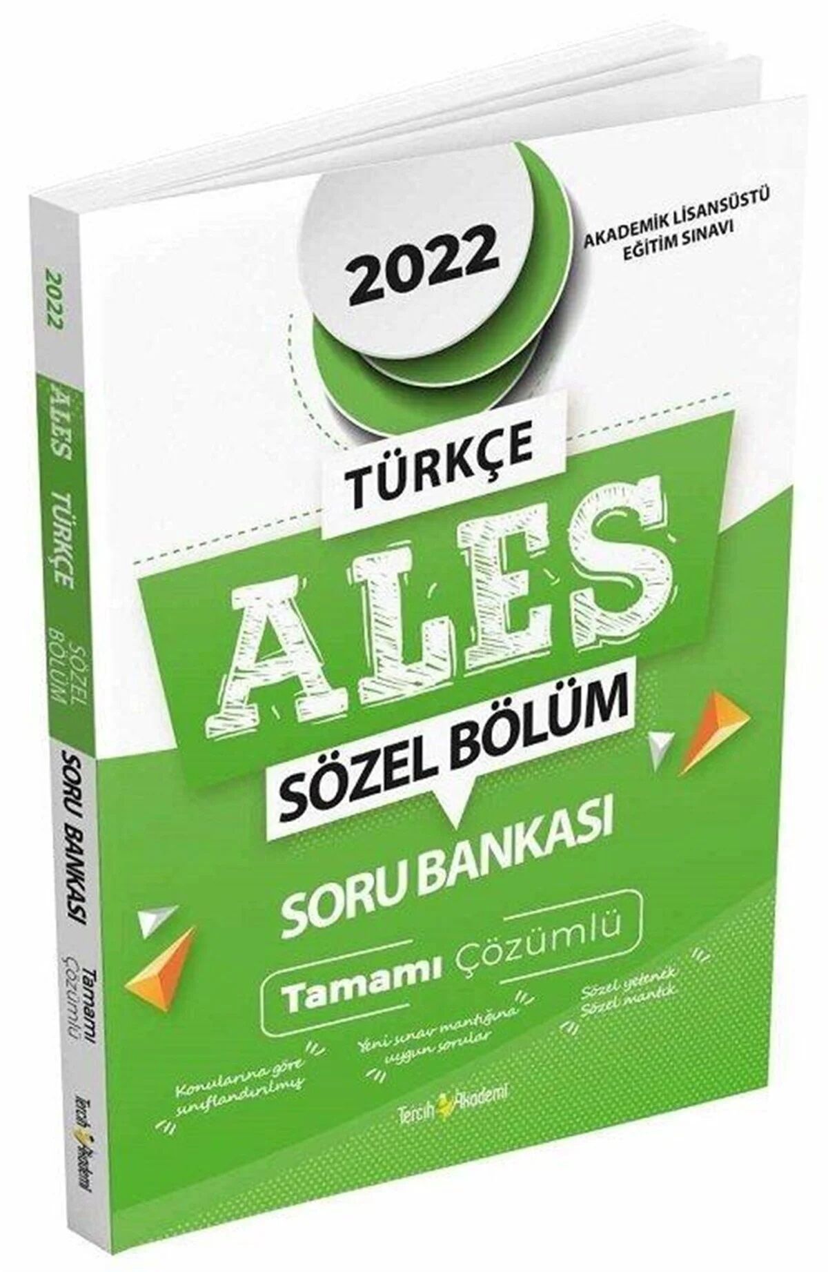 SÜPER FİYAT - Tercih 2022 ALES Türkçe Soru Bankası Çözümlü Tercih Akademi Yayınları