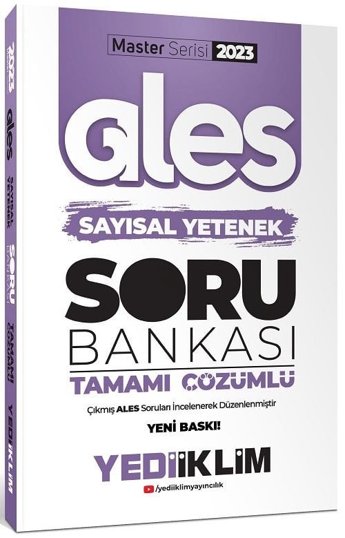 Yediiklim 2023 ALES Master Sayısal Yetenek Soru Bankası Çözümlü Yediiklim Yayınları