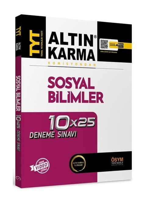 Altın Karma YKS TYT Sosyal Bilimler 10x25 Deneme Video Çözümlü Altın Karma Yayınları