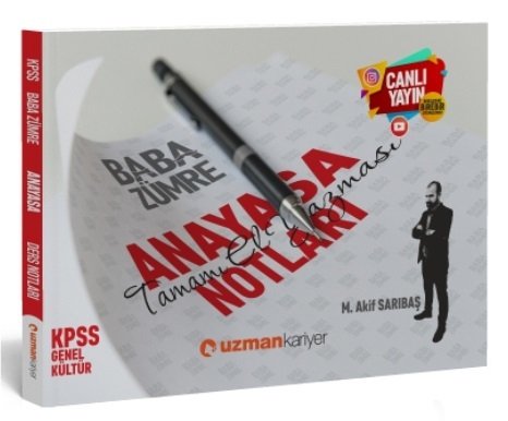 SÜPER FİYAT - Uzman Kariyer KPSS Anayasa Vatandaşlık Baba Zümre El Yazması Ders Notları - Mehmet Akif Sarıbaş Uzman Kariyer Yayınları