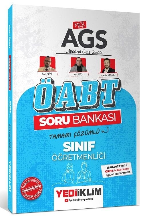 Yediiklim 2025 MEB-AGS ÖABT Sınıf Öğretmenliği Soru Bankası Çözümlü - Can Köni Yediiklim Yayınları