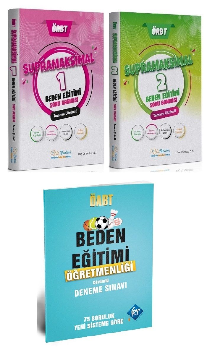 SÜPER FİYAT - CBA Yayınları ÖABT Beden Eğitimi BESYO Supramaksimal Soru + KR Akademi Deneme 3 lü Set CBA + KR Akademi Yayınları