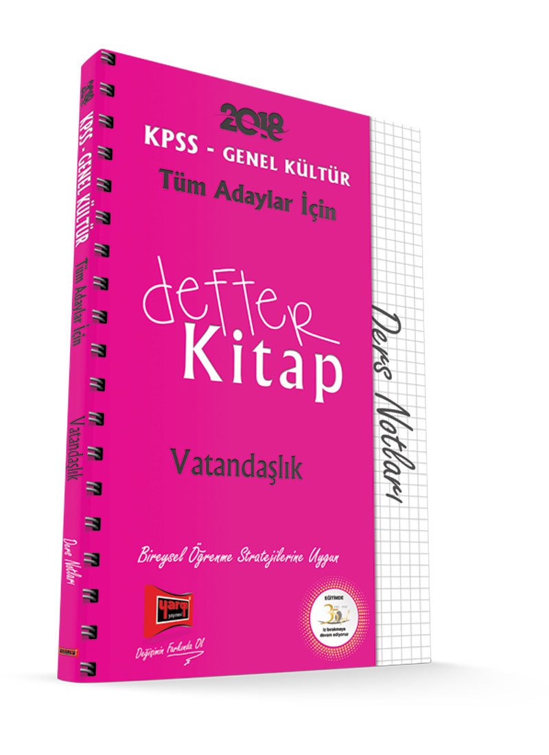 Yargı 2018 KPSS Tüm Adaylar Defter Kitap Vatandaşlık Ders Notları Yargı Yayınları