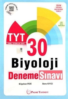 Palme YKS TYT Biyoloji 30 Deneme Video Çözümlü Palme Yayınları