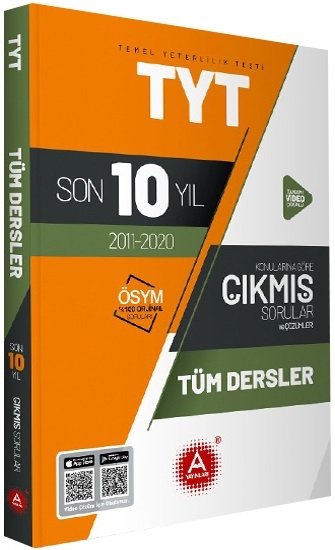 A Yayınları YKS TYT Tüm Dersler Son 10 Yıl Çıkmış Sorular 2011-2020 A Yayınları