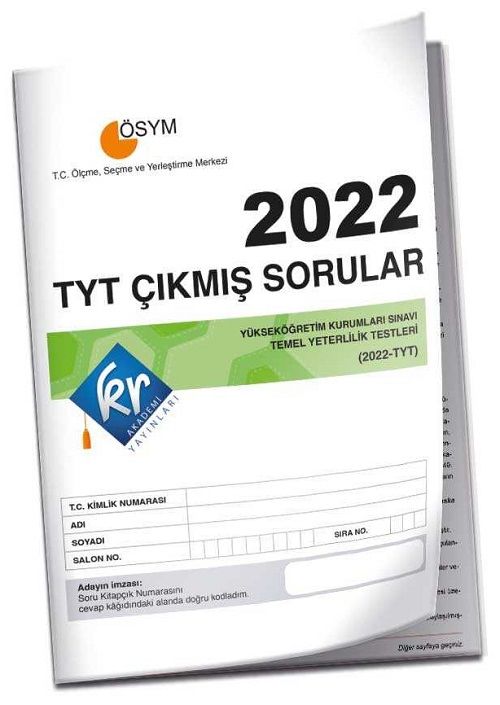 KR Akademi 2022 YKS TYT Tıpkı Basım Çıkmış Sorular KR Akademi Yayınları