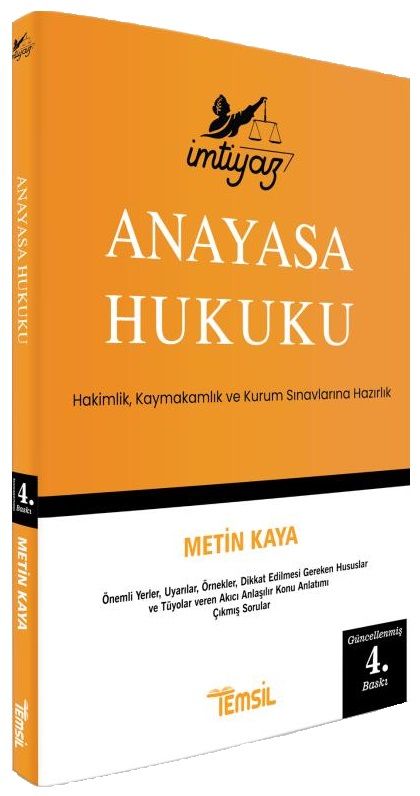 Temsil İMTİYAZ Hakimlik Kaymakamlık Anayasa Hukuku Çalışma Kitabı 4. Baskı - Metin Kaya Temsil Kitap Yayınları