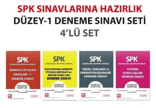 Akademi SPK Düzey-1 Deneme 4 lü Set Akademi Consulting Yayınları