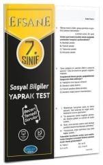 Efsane Yayınları 7. Sınıf Sosyal Bilgiler Yaprak Test Efsane Yayınları