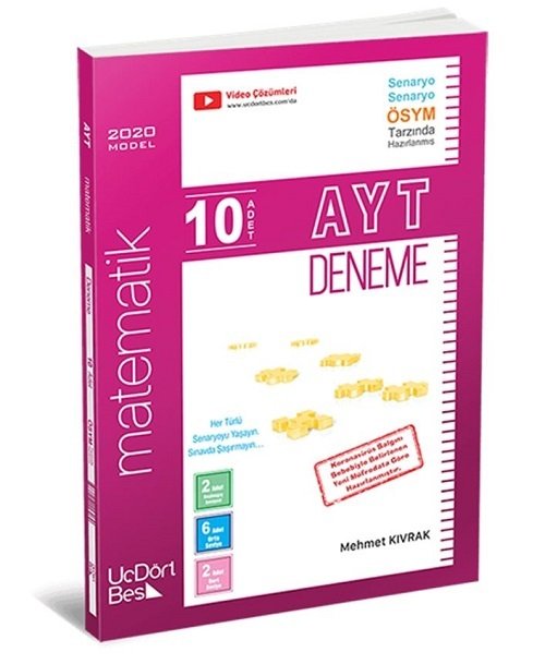 Üç Dört Beş 2020 YKS AYT Matematik 10 Deneme Video Çözümlü Üç Dört Beş Yayınları