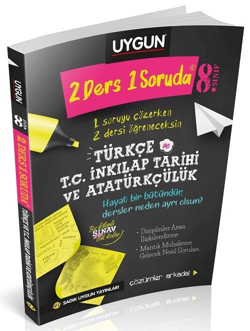 Sadık Uygun 8. Sınıf Türkçe, TC İnkılap Tarihi ve Atatürkçülük 2 Ders 1 Soruda Çözümlü Sadık Uygun Yayınları