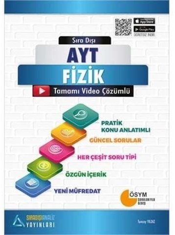 SÜPER FİYAT - Sıradışı Analiz YKS AYT Fizik Soru Bankası Video Çözümlü Sıradışı Analiz Yayınları