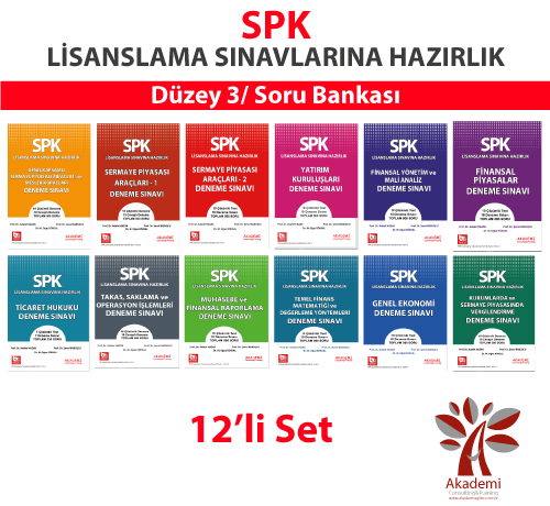 Akademi SPK SPF Lisanslama Düzey 3 Deneme 12 li Set Akademi Consulting Yayınları