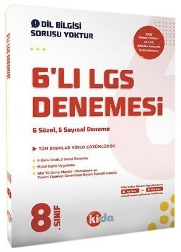 Kida 8. Sınıf LGS Tüm Dersler 6 lı Paket Deneme Kida Yayınları