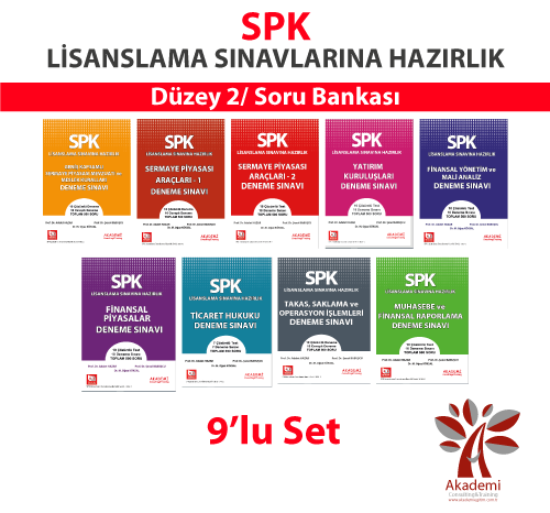 Akademi SPK SPF Lisanslama Düzey 2 Deneme 9 lu Set Akademi Consulting Yayınları