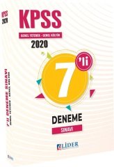 Lider 2020 KPSS Genel Yetenek Genel Kültür 7 Deneme Lider Yayınları