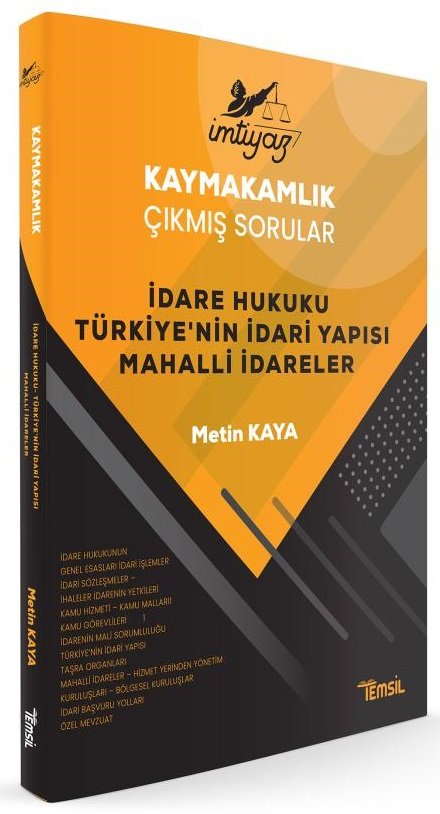 Temsil İMTİYAZ Kaymakamlık Türkiye'nin İdari Yapısı, Mahalli İdareler Çıkmış Sorular - Metin Kaya Temsil Kitap Yayınları