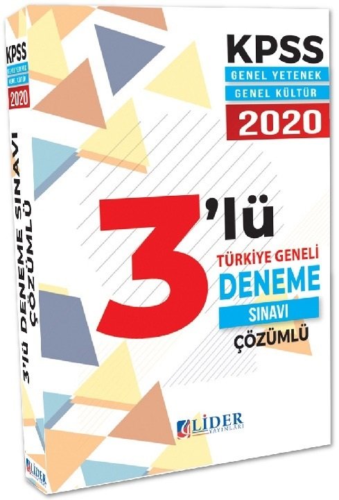 Lider 2020 KPSS Genel Yetenek Genel Kültür Türkiye Geneli 3 Deneme Çözümlü Lider Yayınları