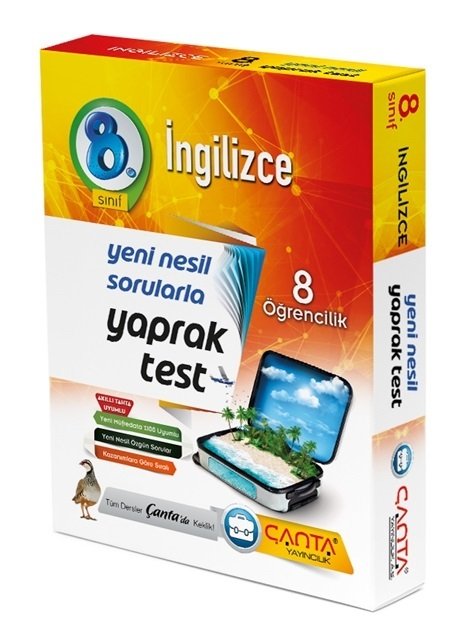 Çanta 8. Sınıf İngilizce 8 Öğrencilik Kutu Yaprak Test Çanta Yayınları