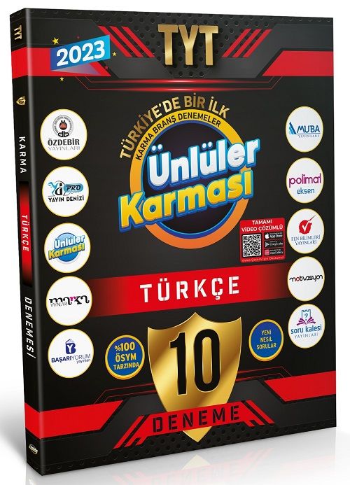 Ünlüler 2023 YKS TYT Türkçe Ünlüler Karması 10 Deneme Ünlüler Yayınları