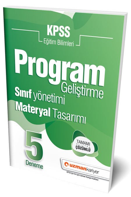 SÜPER FİYAT - Uzman Kariyer KPSS Eğitim Bilimleri Program Geliştirme-Sınıf Yönetimi-Materyal Tasarımı 5 Deneme Çözümlü Uzman Kariyer Yayınları