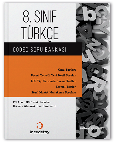 İncedetay 8. Sınıf LGS Türkçe Codec Soru Bankası İncedetay Yayınları