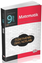 SÜPER FİYAT - Editör 9. Sınıf Matematik Öğretmenin Ders Notları Editör Yayınları