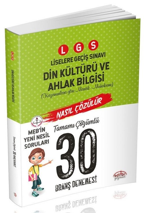 Editör LGS Din Kültürü ve Ahlak Bilgisi 30 Deneme Sınavı Editör Yayınları