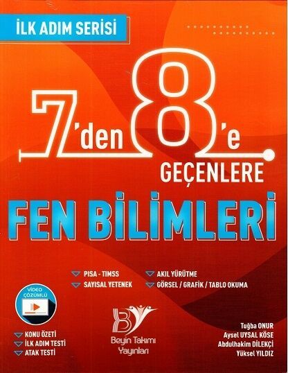 Beyin Takımı 7 den 8 e Geçenlere Fen Bilimleri Video Çözümlü İlk Adım Serisi Beyin Takımı Yayınları