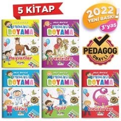 Gong Çocuk Okul Öncesi Etkinlikli Boyama 3-7 Yaş 5 Kitap Set Gong Çocuk