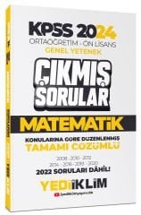 Yediiklim 2024 KPSS Lise Ortaöğretim Ön Lisans Matematik Çıkmış Sorular Konularına Göre Çözümlü Yediiklim Yayınları