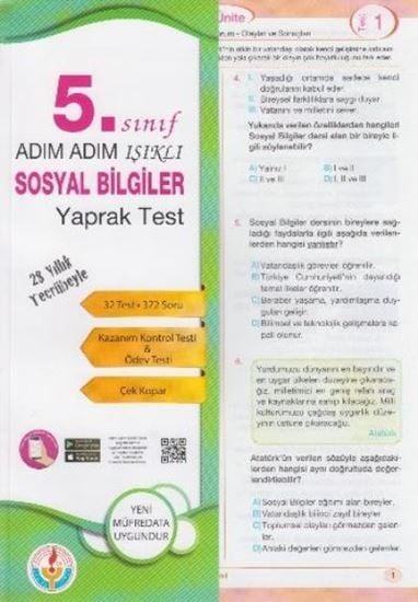 SÜPER FİYAT - Bilal Işıklı 5. Sınıf Sosyal Bilgiler Yaprak Test Adım Adım Işıklı Bilal Işıklı Yayınları