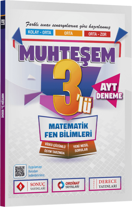 Sonuç YKS AYT Matematik Fen Bilimleri Muhteşem 3 Deneme Sonuç Yayınları